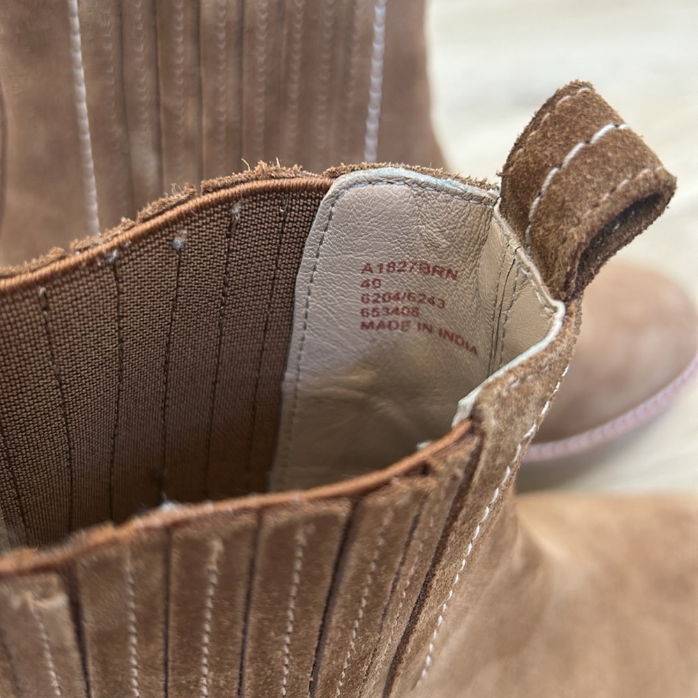 Boden Brown Suede Wedge Ankle Boots - Picture 4 of 6
